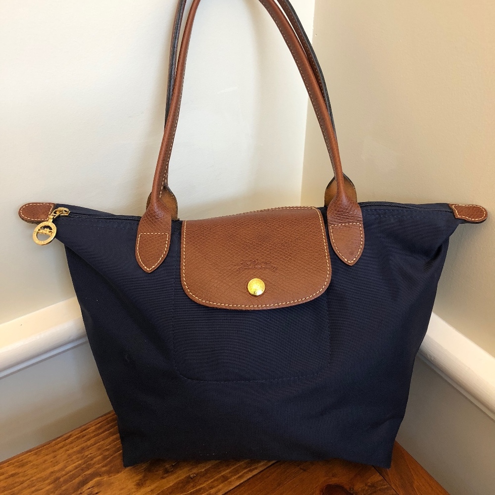 Longchamp  Nylon Navy Le Pliage Shopping Tote
